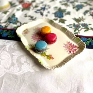 Vintage French cookie plate hand painted